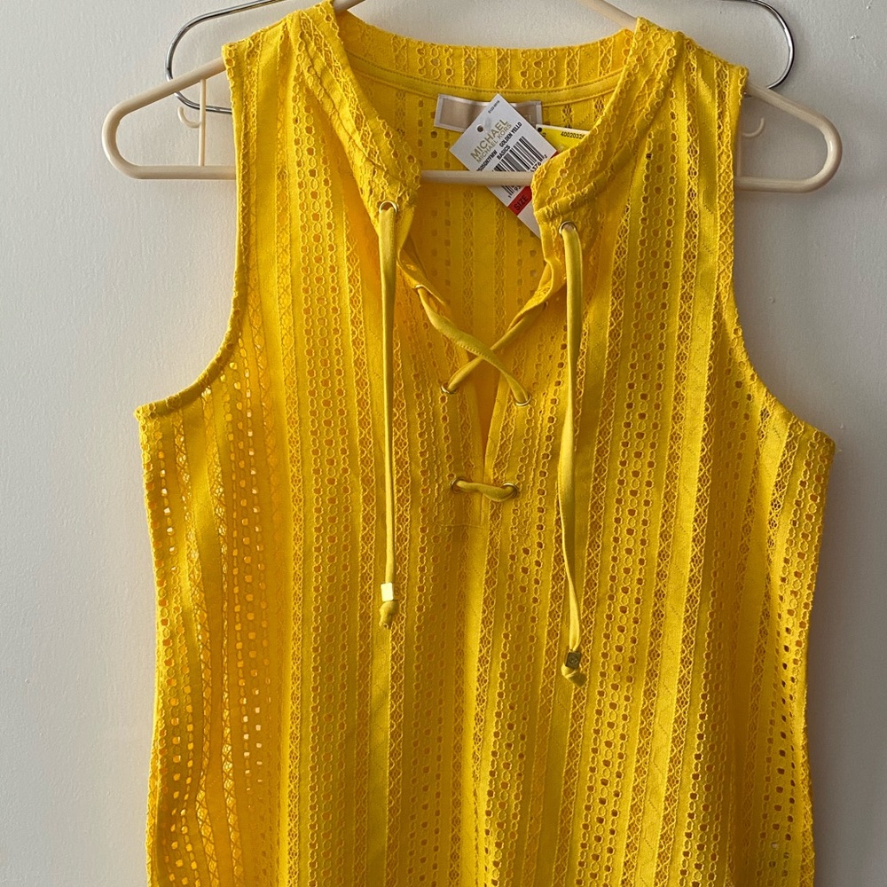 Yellow eyelet blouse- Michael Kors